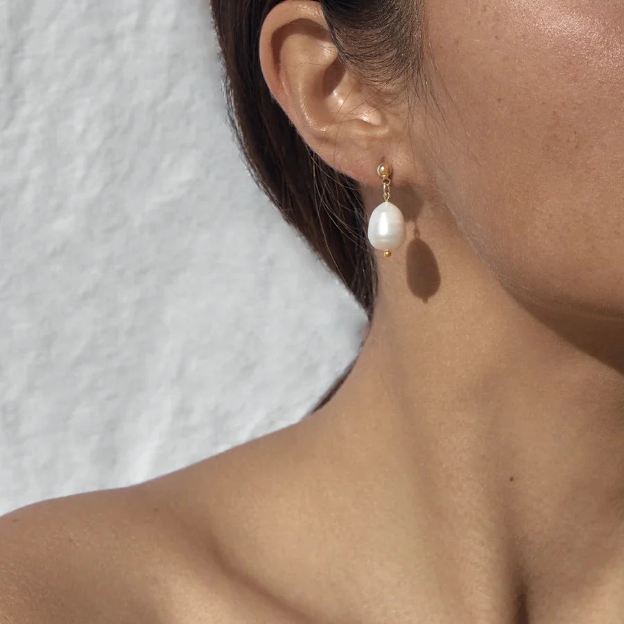 18 KT Gold plated - Pearl Drop Earring