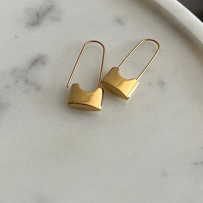 18 KT Gold Plated Safety Pin Earrings