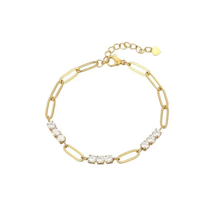 18 KT Gold Plated Solitaire Diamond Bracelet