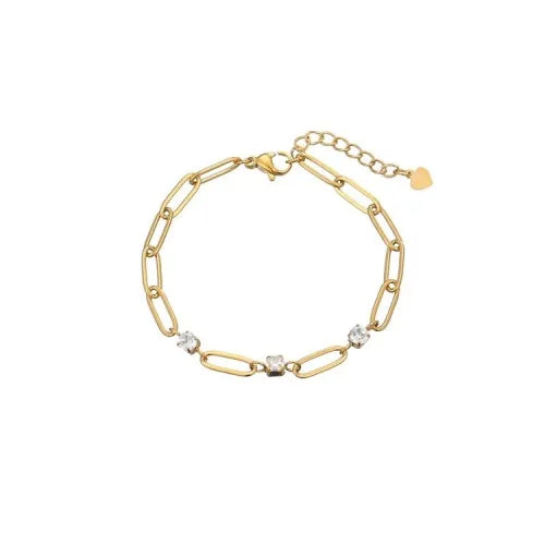 18 KT Gold Plated Solitaire Diamond Bracelet