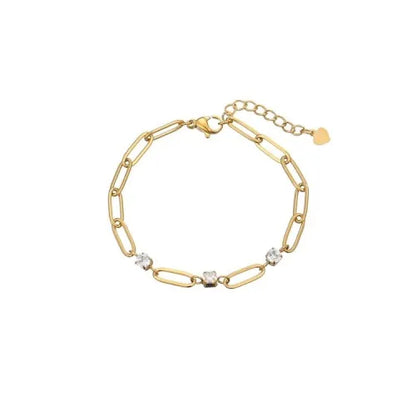 18 KT Gold Plated Solitaire Diamond Bracelet