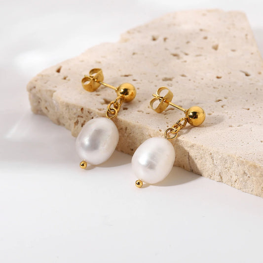 18 KT Gold plated - Pearl Drop Earring