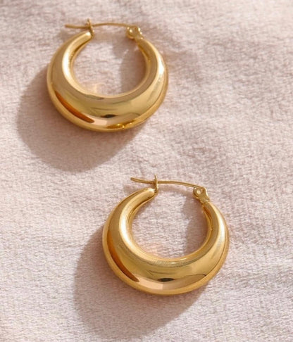 18 KT Gold plated - कला Hoops