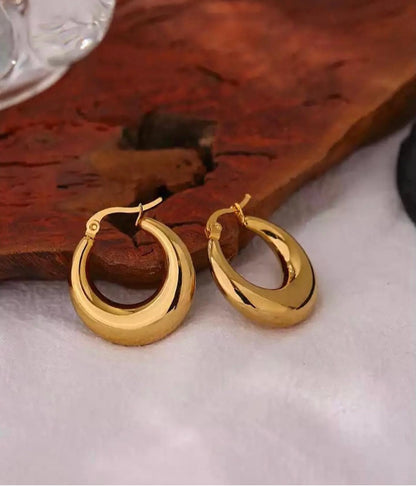 18 KT Gold plated - कला Hoops