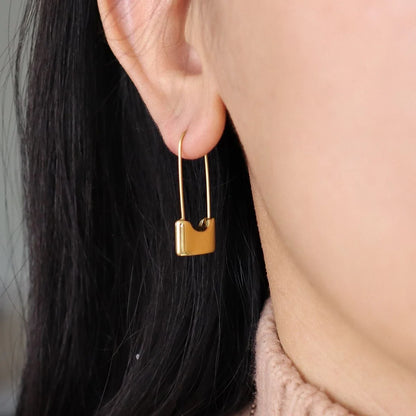 18 KT Gold Plated Safety Pin Earrings