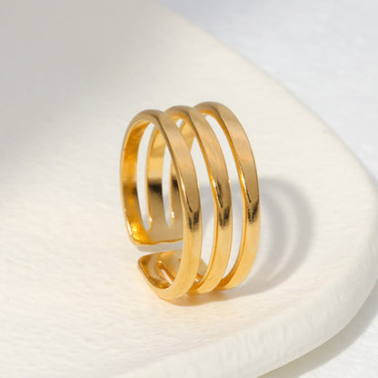18 KT Gold Plated Wish Stack Ring