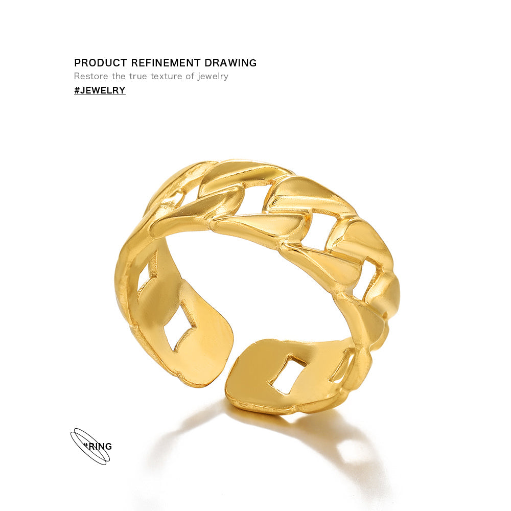 18 KT Gold Plated Infinity Spaces Adjustable Ring