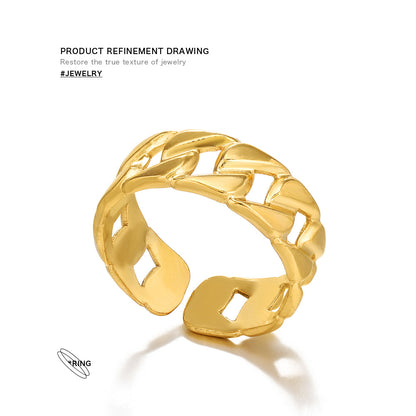 18 KT Gold Plated Infinity Spaces Adjustable Ring