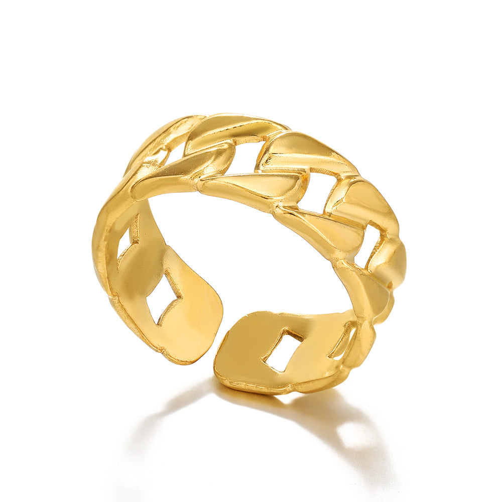 18 KT Gold Plated Infinity Spaces Adjustable Ring