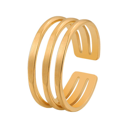 18 KT Gold Plated Wish Stack Ring