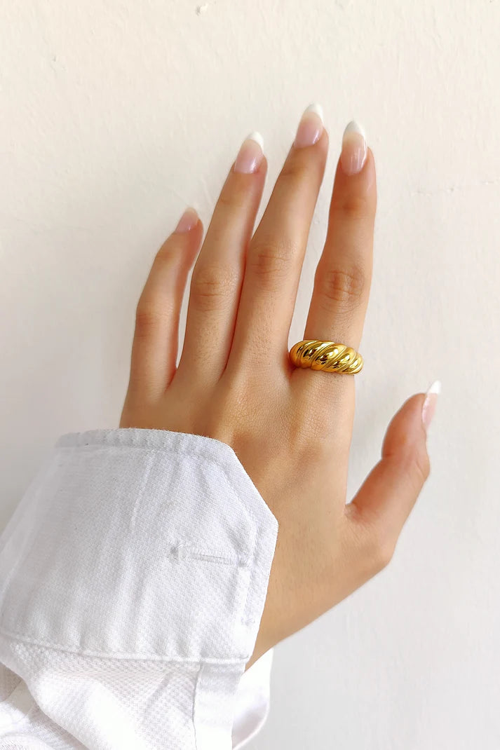 18 KT Gold plated - Croissant Ring