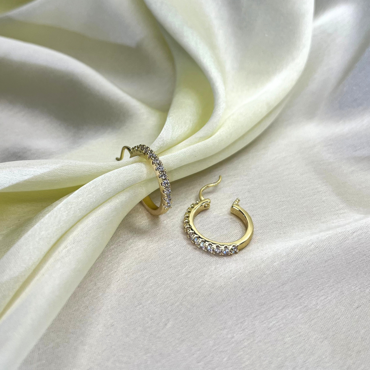 Daimond Gold Hoop Earrings