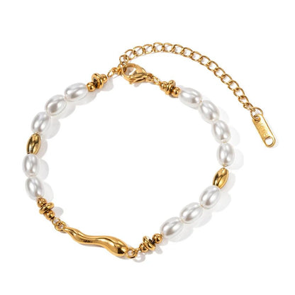 18 KT Gold Plated Fresh Water Pearl Bracelet