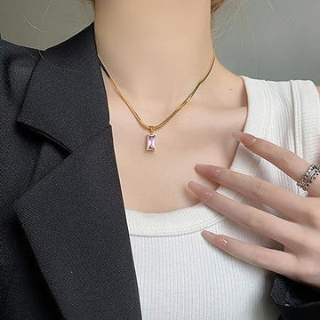 18 KT Gold Plated - Merc Crystal Necklace