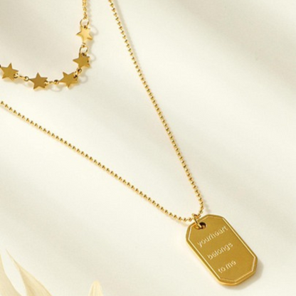18k Gold Plated - Star Charm Layered Necklace