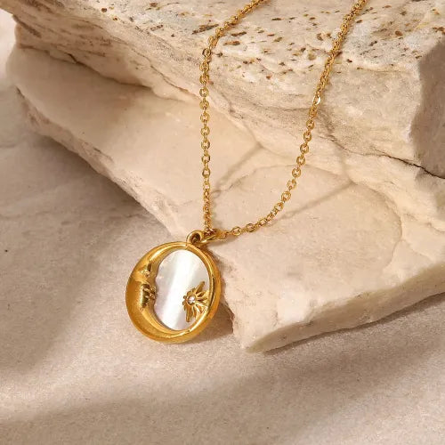 18 KT Gold plated - Sun, Moon & Star Necklace