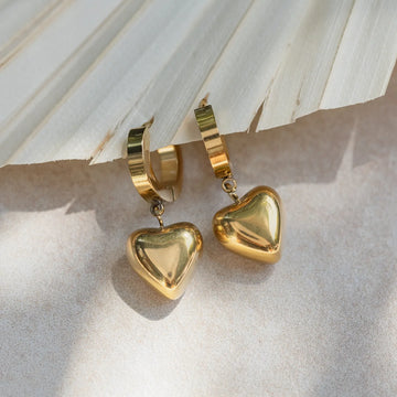 18 KT Gold plated - Nobel Heart Earrings