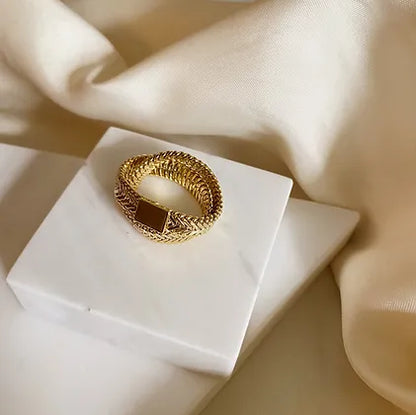 18 KT Gold plated - Twisted Snake Ring