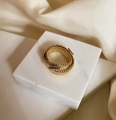 18 KT Gold plated - Twisted Snake Ring