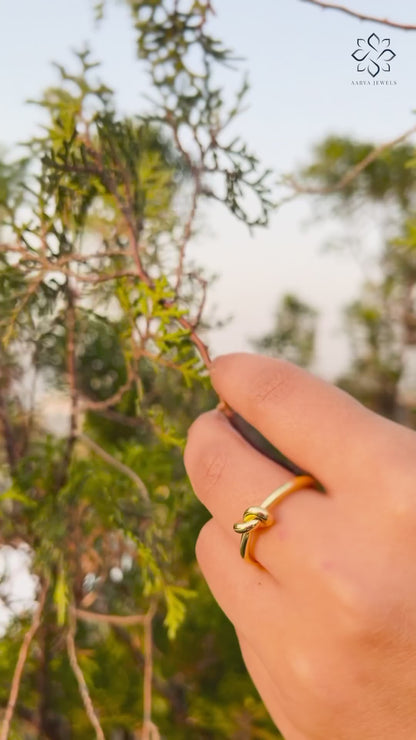 18 KT Gold plated - Single Knot Ring