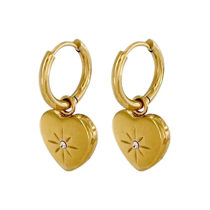 18 KT Gold plated - Shining Heart Earrings