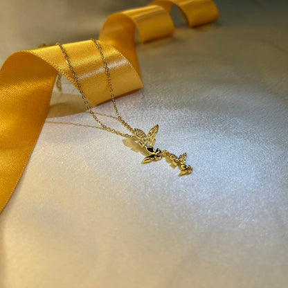 Flying Butterflies Gold Necklace